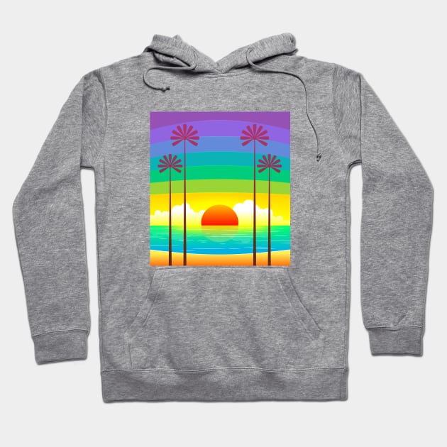 Palm Tree Design Hoodie by hldesign